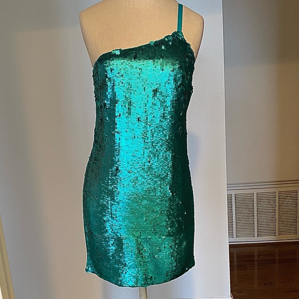 Catherine Malandrino Turquoise Sequin Dress NWT size 2